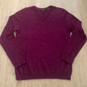 Charter Club Cashmere Women's V-Neck Sweater in Rich Burgundy.